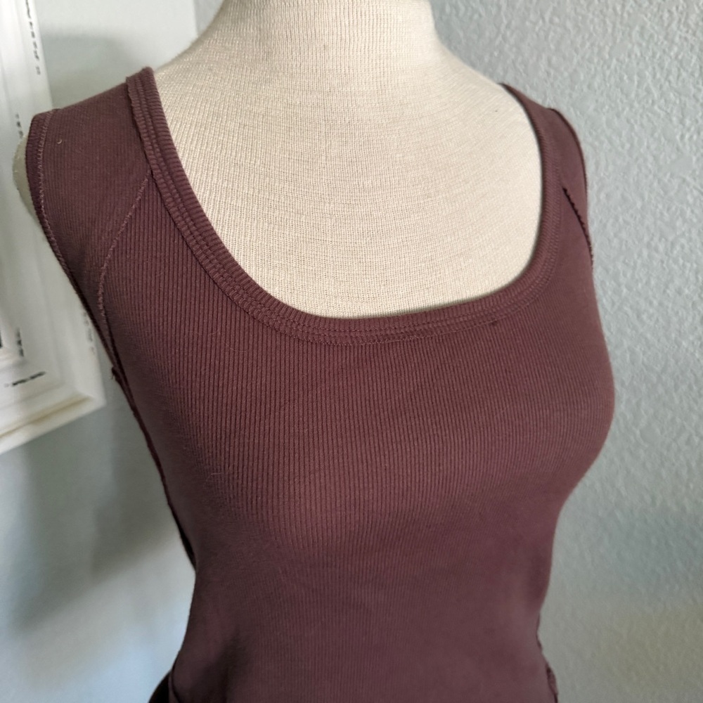 We The Free Hummingbird Tank Dark Brown French Roast - S - Picture 3 of 5